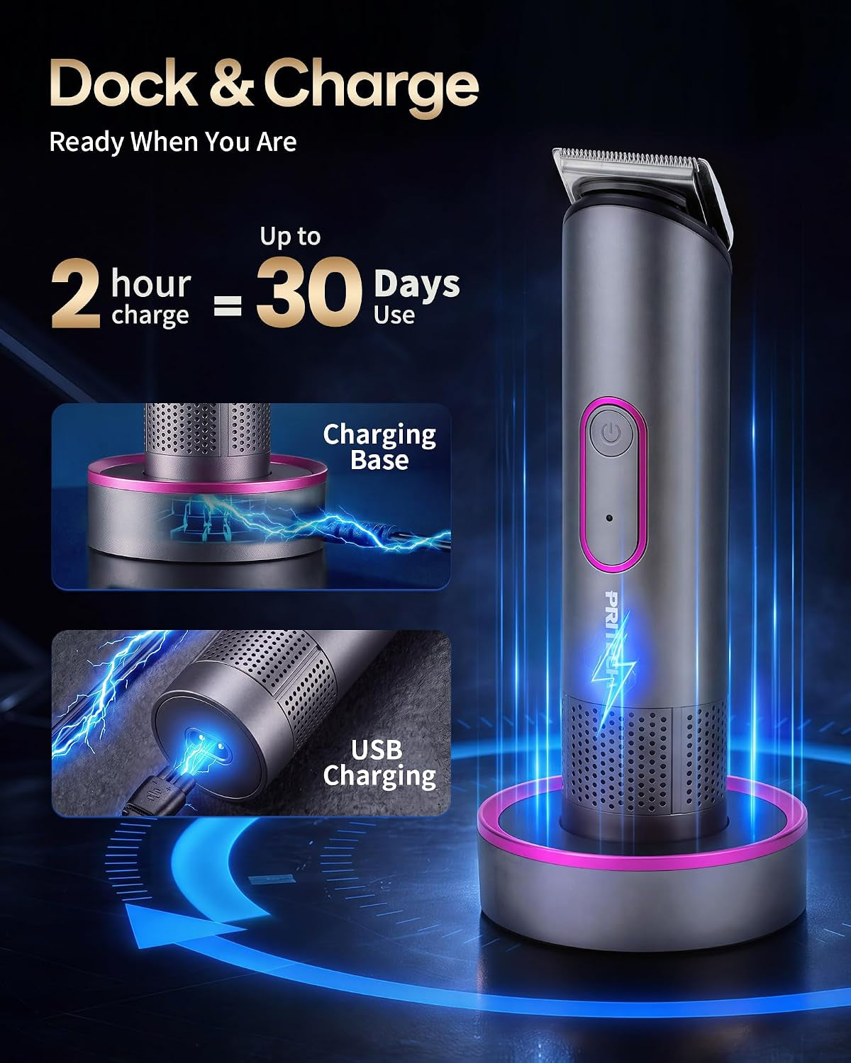 Manscape Body Hair Trimmer for Men, Waterproof Nick-Free Pubic Hair Trimmer
