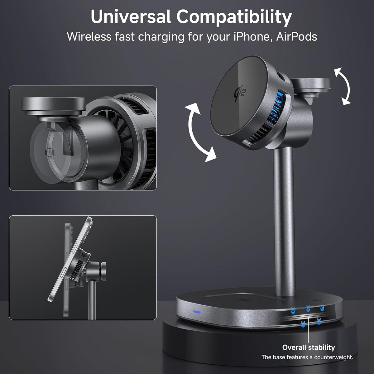 3-In-1 Magnetic Wireless Charging Stand