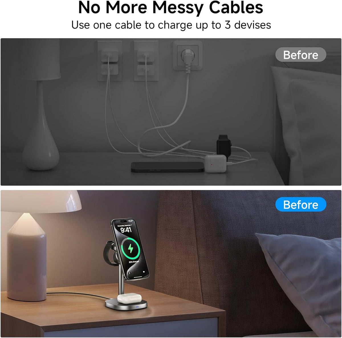 3-In-1 Magnetic Wireless Charging Stand