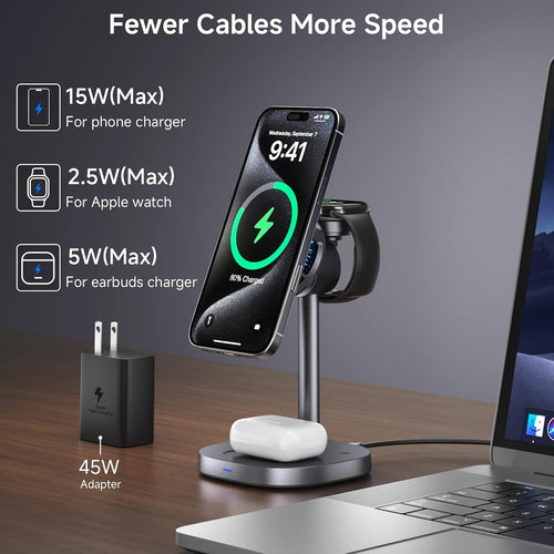3-In-1 Magnetic Wireless Charging Stand