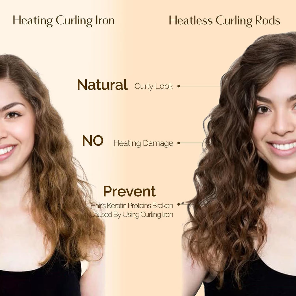 Heatless Hair Curler, Overnight Curl Headband for Natural Wavy Curls,Include Hair Clip Scrunchies for Styling