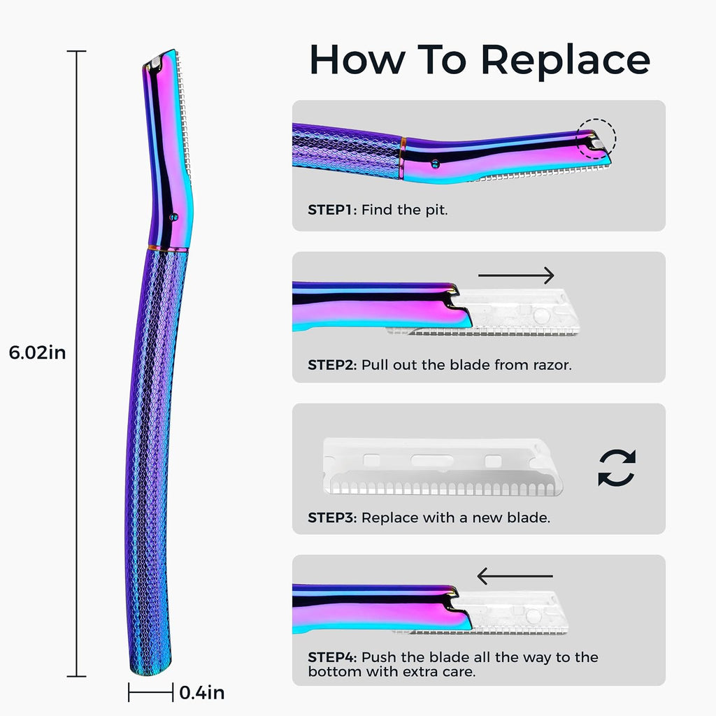 Eyebrow Razor for Women & Men, Precision Cover, Rainbow
