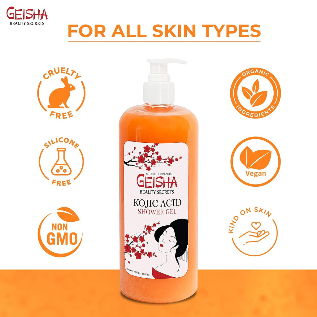Geisha, Kojic Acid Skin Brightening Body Wash - 33 Fl Oz / 1000 Ml