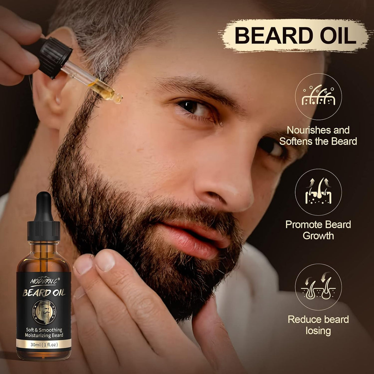 6PCS Beard Growth Kit Beard Grooming Kit for Men Beard Care Kit for Men