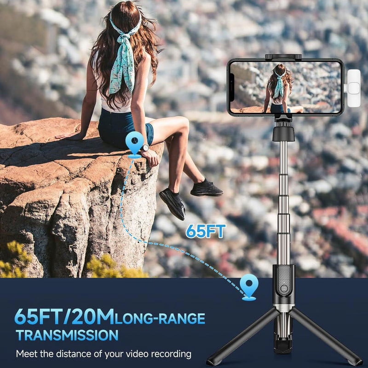 Iphone Android Wireless Lavalier Microphone - 2 Bluetooth Lapel Phone Mic for Video Recording Tiktok Youtube Podcast Interview