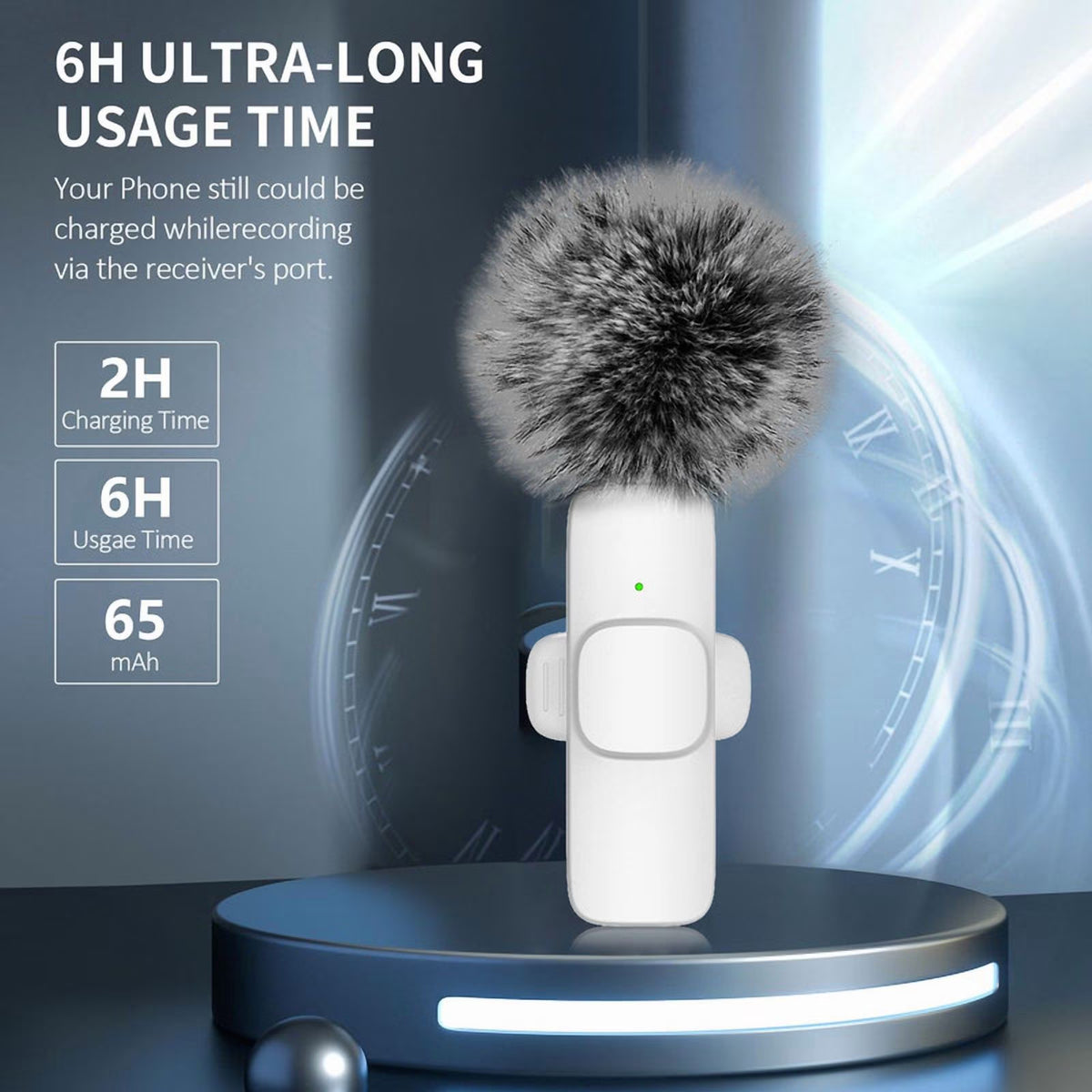Iphone Android Wireless Lavalier Microphone - 2 Bluetooth Lapel Phone Mic for Video Recording Tiktok Youtube Podcast Interview