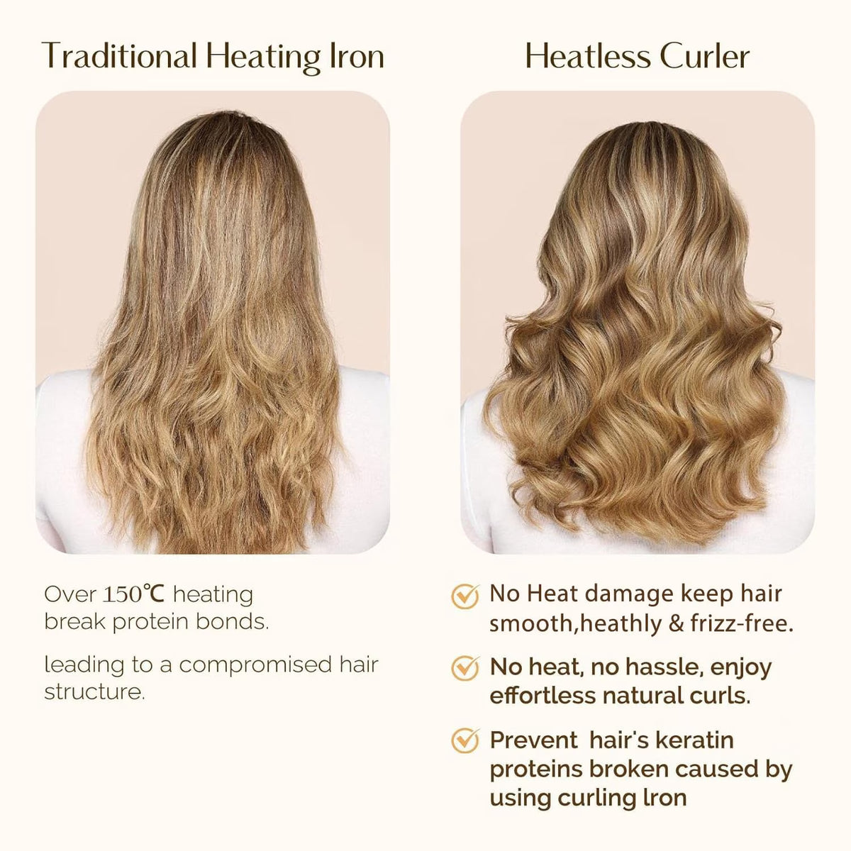 Heatless Hair Curler, Overnight Curl Headband for Natural Wavy Curls,Include Hair Clip Scrunchies for Styling