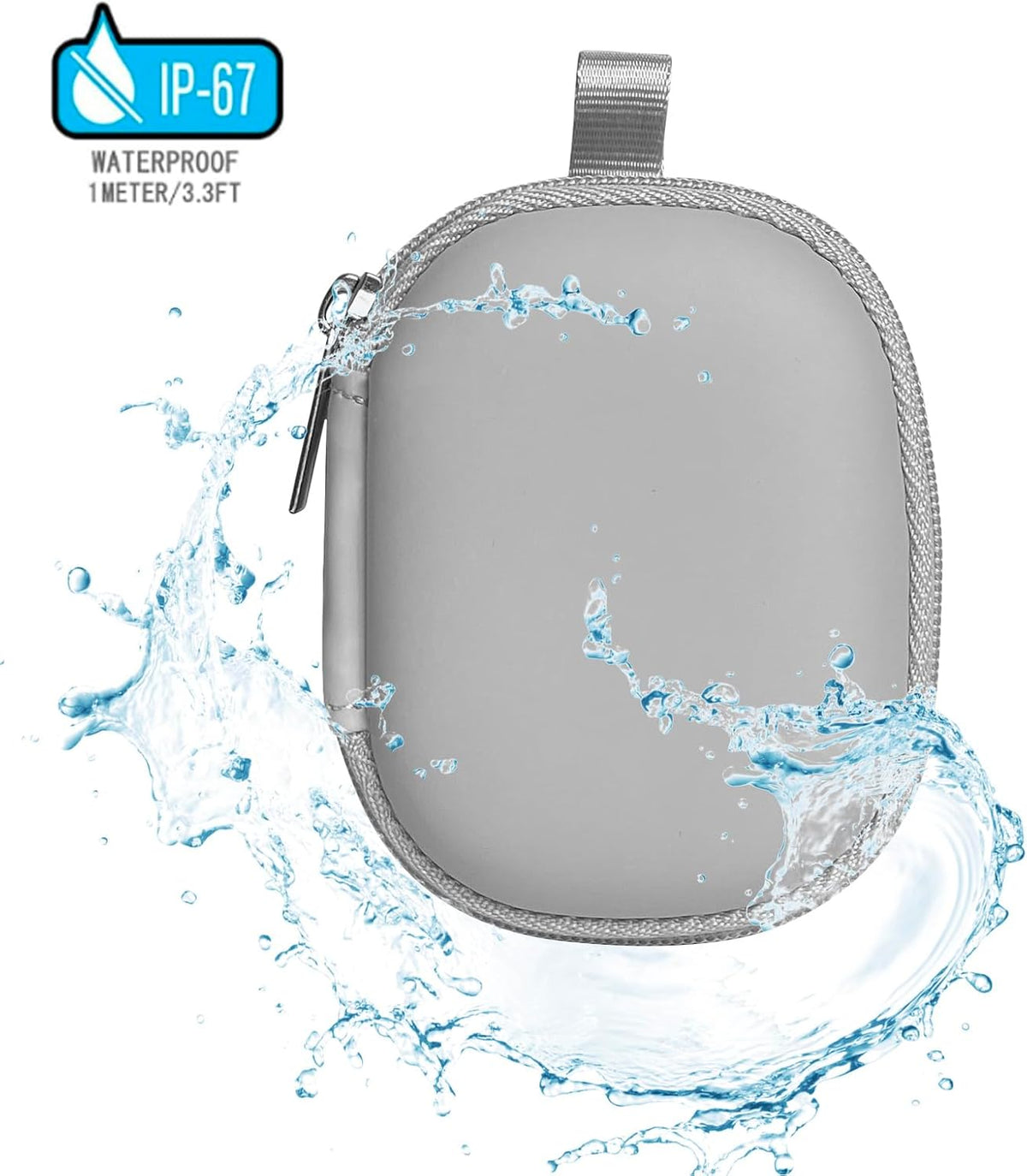 Earbud Case, Earphone Case Hard Earbud Holder Cell Phone Accessories Organizer for Earbuds, SD Memory Card (Grey)