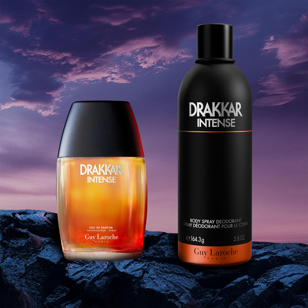 Guy Laroche Drakkar Intense, Seductive & Irresistible Body Spray, Ambery Fougere Fragrance, Long Lasting Mens Cologne, Body Spray for Men 5.8 Fl.Oz