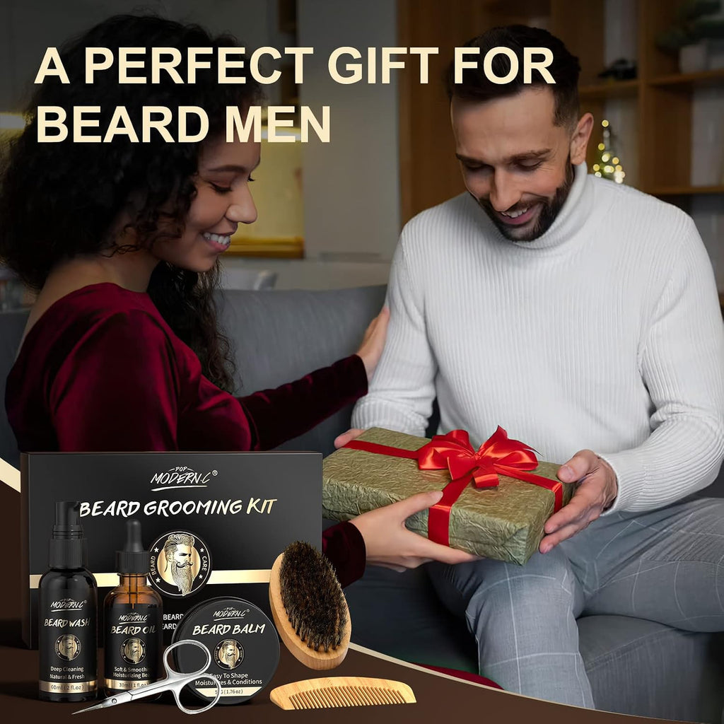 6PCS Beard Growth Kit Beard Grooming Kit for Men Beard Care Kit for Men